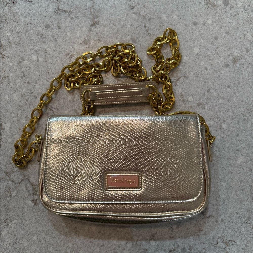 Lilly Pulitzer Gold Chain Shoulder Bag - Picture 2 of 7